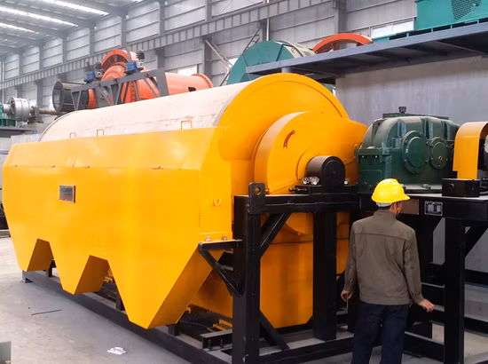 Tamburo bagnato, separatore magnetico bagnato con rullo a magnete permanente a risparmio energetico ad alta intensità per la separazione del ferro